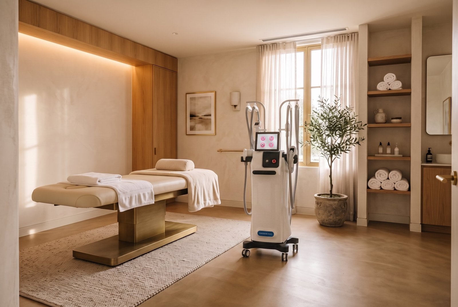 Contour BB Shape body contouring machine in a clinic treatment room