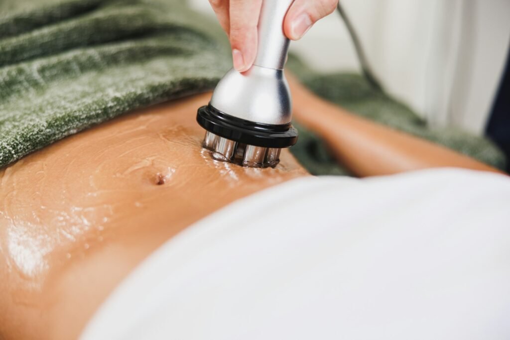 Body contouring treatment on the abdomen