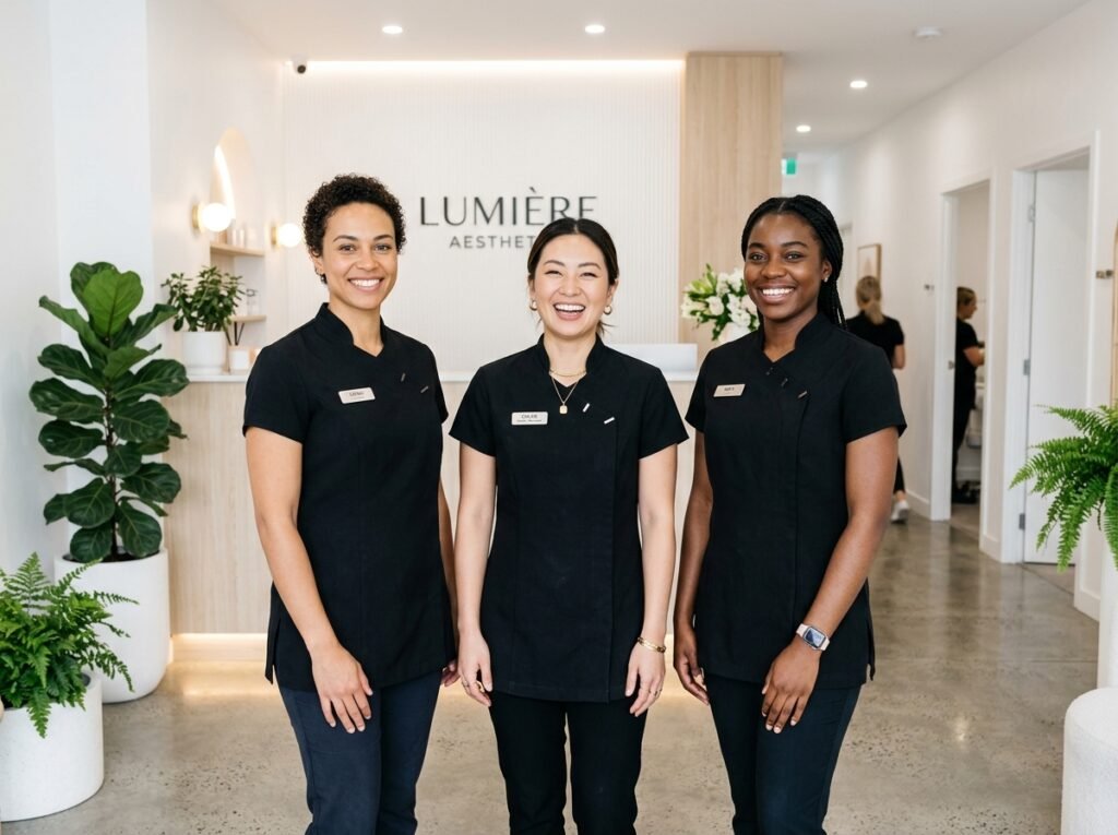 Female salon practitioners in a modern aesthetic clinic